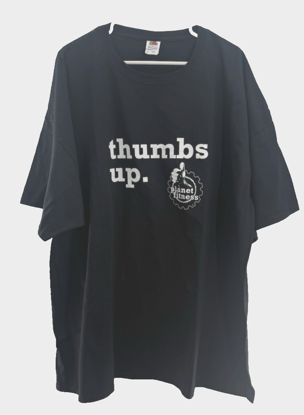 Thumbs up. Planet Fitness Gym Men's T-Shirt Black Size 4XL Unisex NWOT *READ...